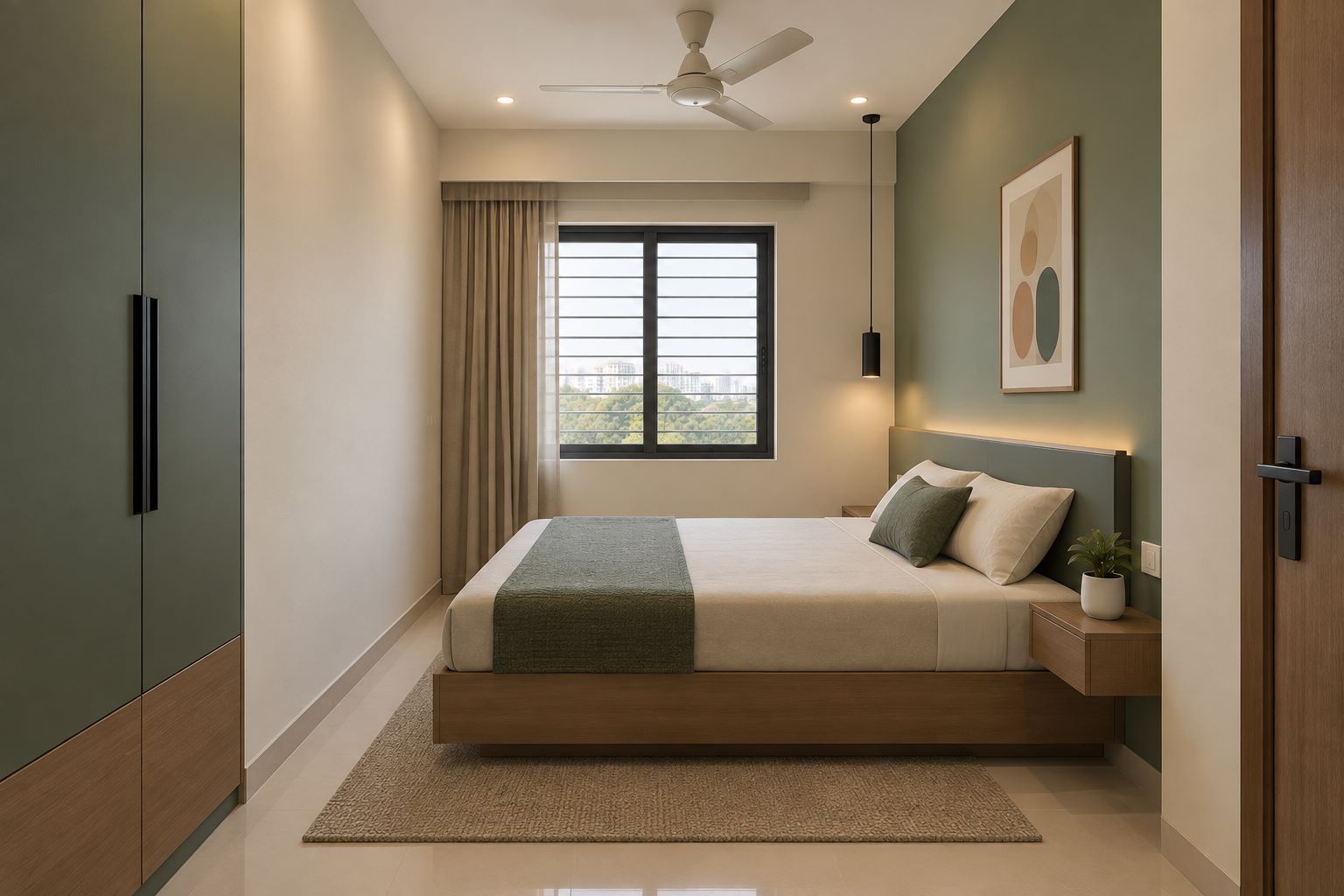 Contemporary bedroom interior design in Thane